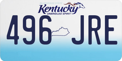 KY license plate 496JRE