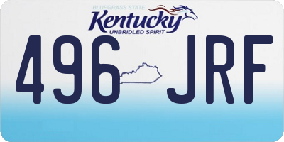 KY license plate 496JRF