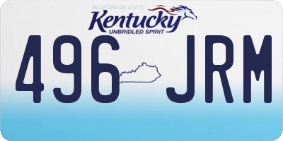 KY license plate 496JRM