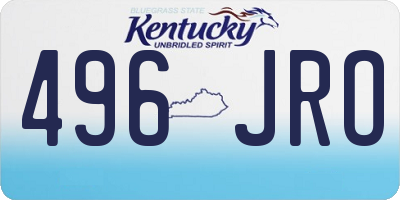 KY license plate 496JRO