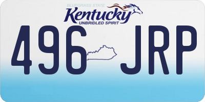 KY license plate 496JRP