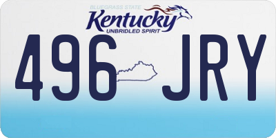 KY license plate 496JRY