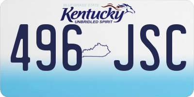 KY license plate 496JSC