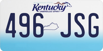 KY license plate 496JSG