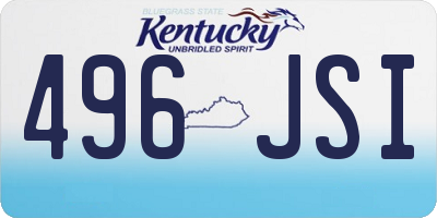 KY license plate 496JSI