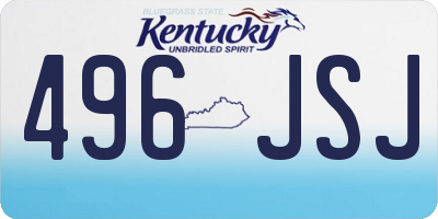KY license plate 496JSJ