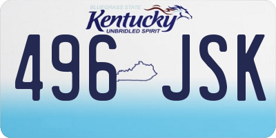 KY license plate 496JSK