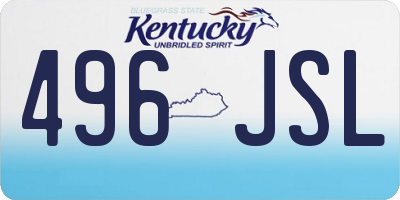 KY license plate 496JSL