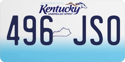 KY license plate 496JSO