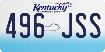 KY license plate 496JSS