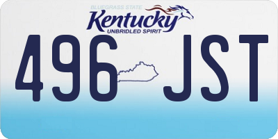 KY license plate 496JST