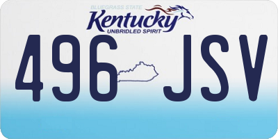 KY license plate 496JSV