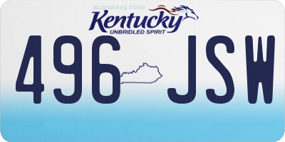 KY license plate 496JSW