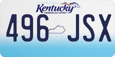 KY license plate 496JSX