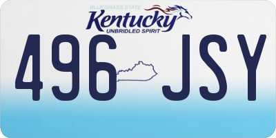 KY license plate 496JSY
