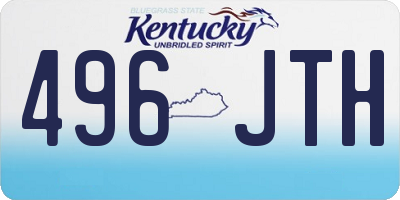KY license plate 496JTH