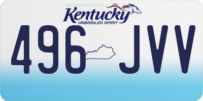 KY license plate 496JVV