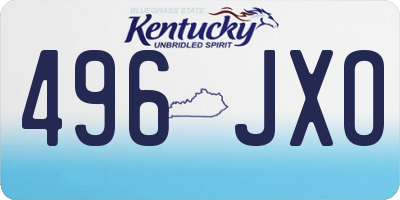 KY license plate 496JXO