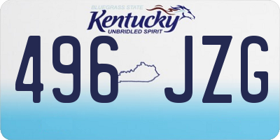 KY license plate 496JZG