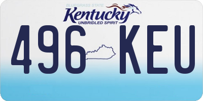 KY license plate 496KEU