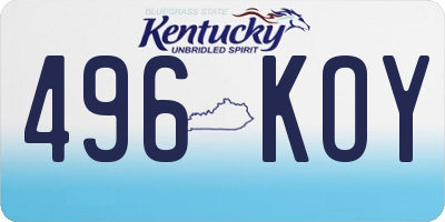 KY license plate 496KOY
