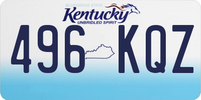 KY license plate 496KQZ