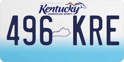 KY license plate 496KRE
