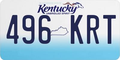 KY license plate 496KRT