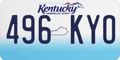 KY license plate 496KYO