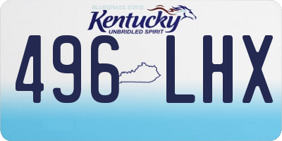 KY license plate 496LHX