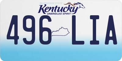 KY license plate 496LIA