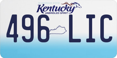 KY license plate 496LIC