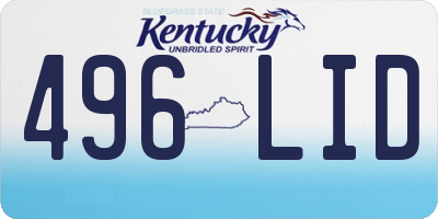 KY license plate 496LID