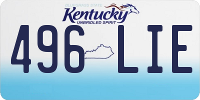 KY license plate 496LIE