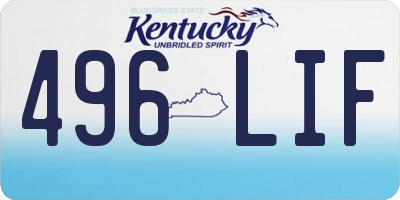 KY license plate 496LIF
