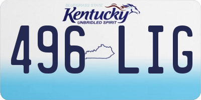 KY license plate 496LIG