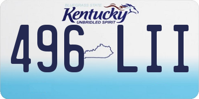 KY license plate 496LII