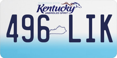 KY license plate 496LIK