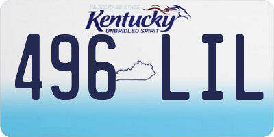 KY license plate 496LIL