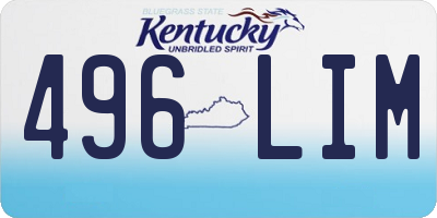 KY license plate 496LIM
