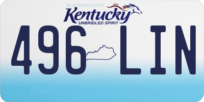 KY license plate 496LIN