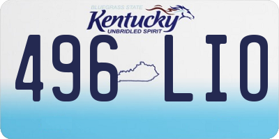 KY license plate 496LIO