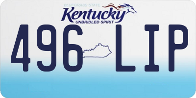 KY license plate 496LIP