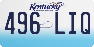 KY license plate 496LIQ