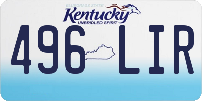 KY license plate 496LIR