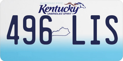 KY license plate 496LIS
