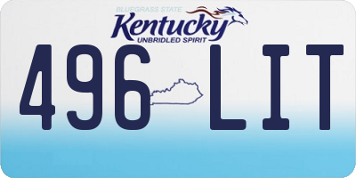 KY license plate 496LIT