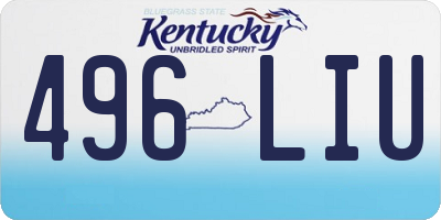 KY license plate 496LIU
