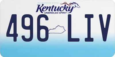 KY license plate 496LIV