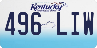 KY license plate 496LIW